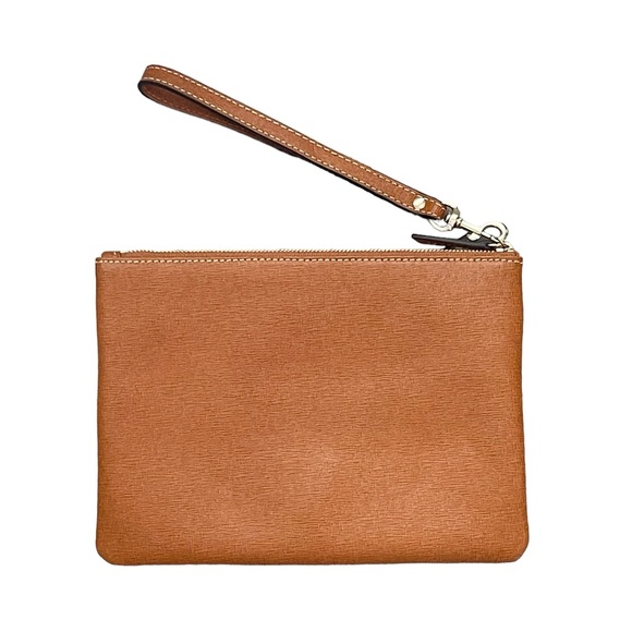 DOONEY & BOURKE Saffiano Large Triple Zip Wristlet Color Natural - Picture 2 of 2